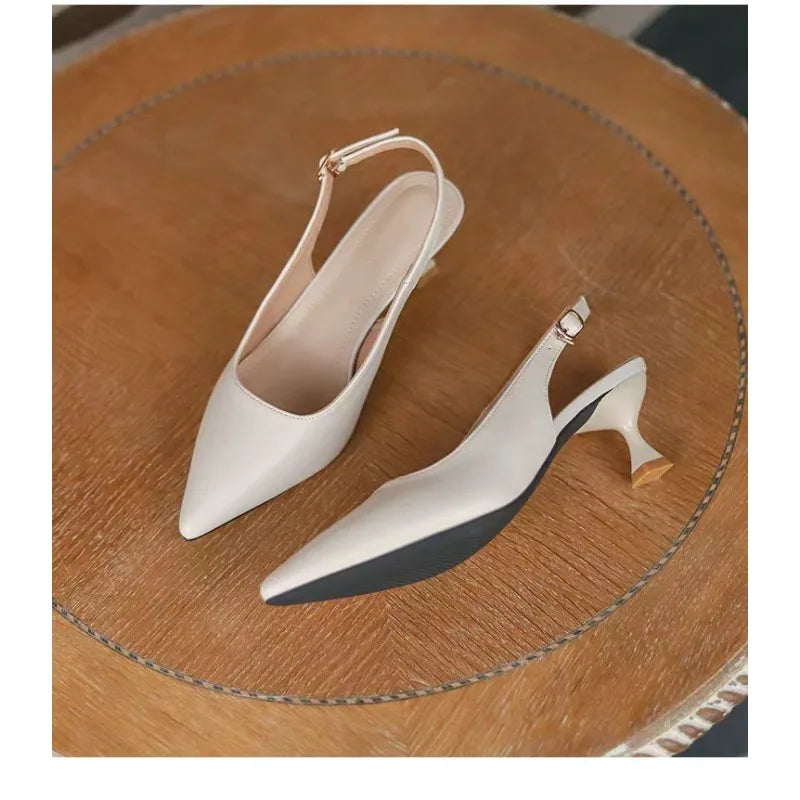 Women's Sandals Pointed Toe Pumps Wedding Shoes Low Heels