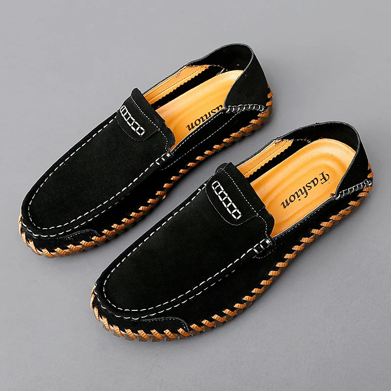 Suede Leather Loafers Casual Shoes For Men Slip On