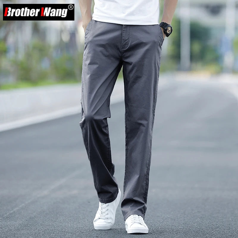 Summer Men's Thin Stretch Straight Casual Pants Business Fashion