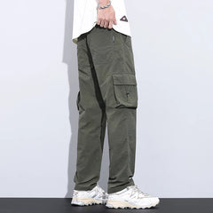 Summer Men's Ultra Thin Baggy Casual Pants Retro Casual