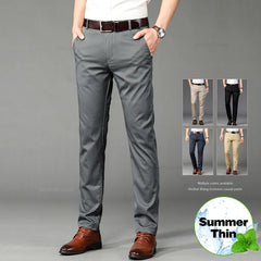 Men's Thin Casual Elastic Comfortable Fashion Straight Trousers