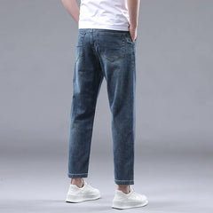 denim Ankle-Length Pants classic style Stretch fabric straight jeans