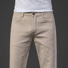 Cotton Stretch Men's Fitted Straight Pants