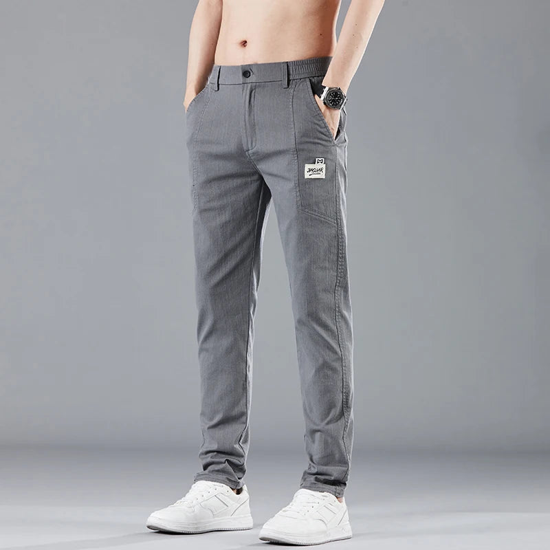 Elastic Waist Design Men's Thin Casual Pants Fashion