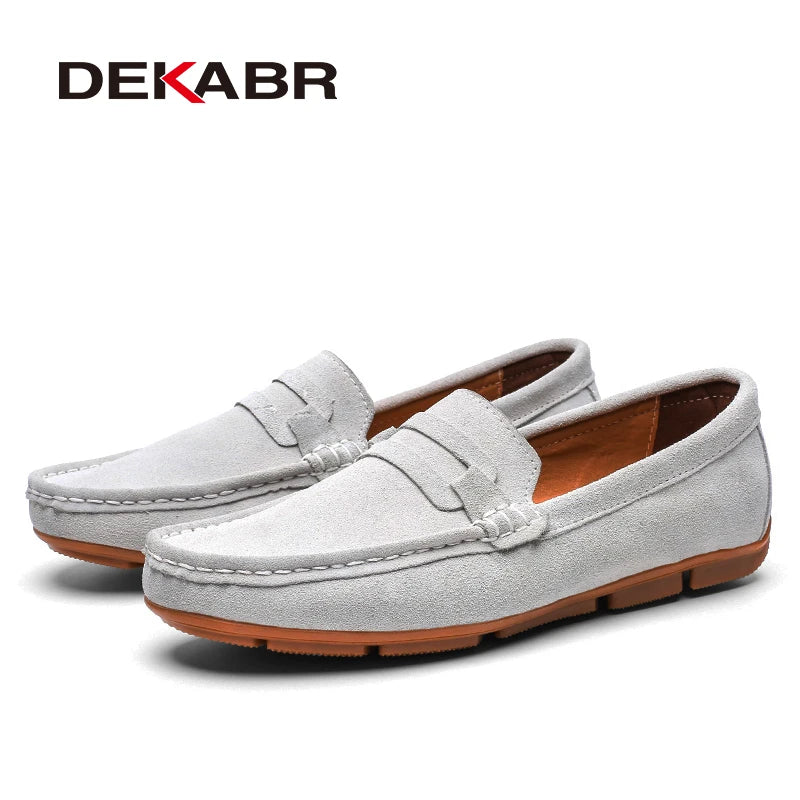 Men Loafers Men's Casual Shoes Suede Moccasins Slip on Boat Shoes