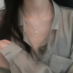 Fashion Round Zircon Necklace Minimalist Style Charm Choker Jewelry