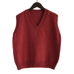 Sleeveless V-Neck Sweater Vest Women Fashion Knitwear