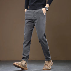 Men's Slim Straight Pants Business Casual Denim Elastic Cotton Fashion