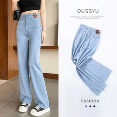 Summer Ultrathin Lyocell Jeans High Waist Straight Fashion Pants