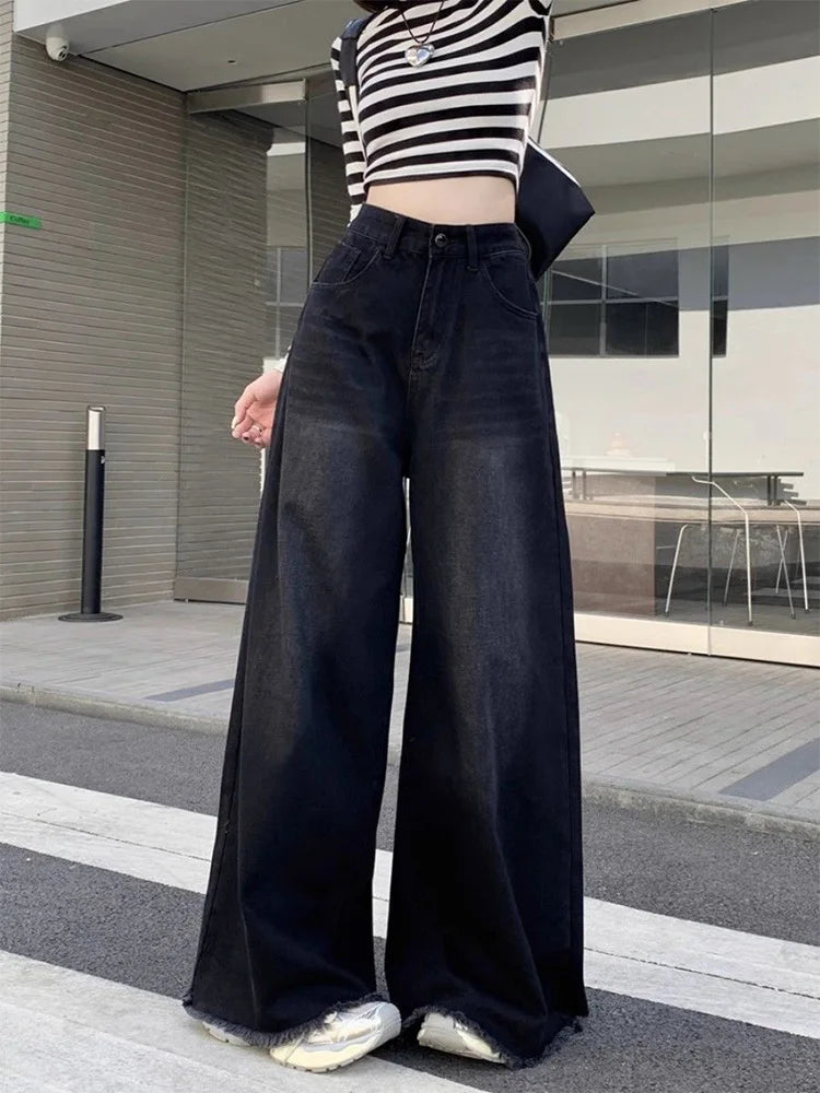 Baggy Jeans Y2k Street vintage Washed Straight Wide-Leg Denim Pants