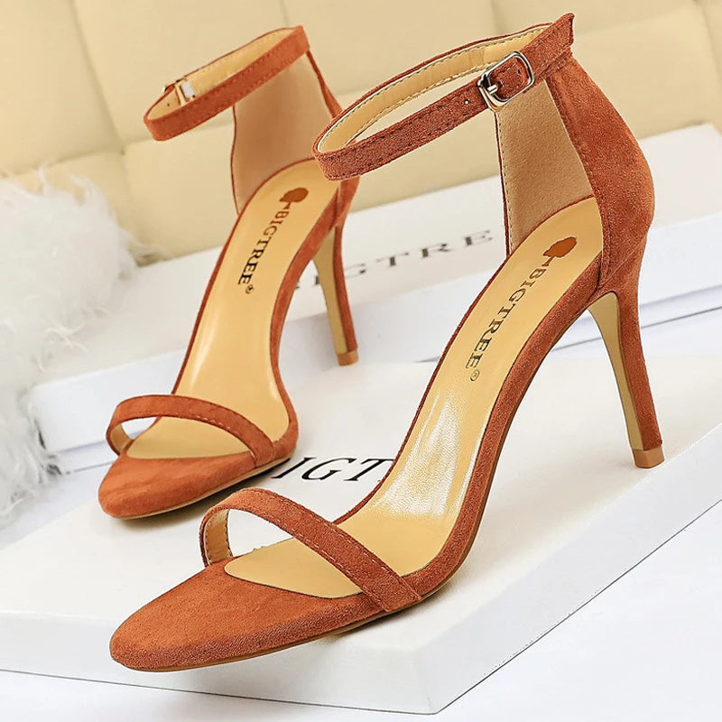 Sandals Suede Hollow High Heels Stiletto Fashion