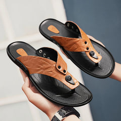 flip flops Men Sandals Slippers Leather Men Summer Shoes