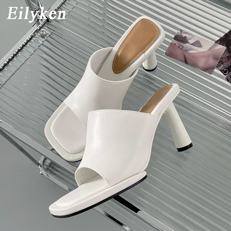 Summer Women Slipper Fashion Platform Square Toe High Heel