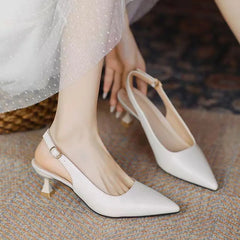 Women's Sandals Pointed Toe Pumps Wedding Shoes Low Heels