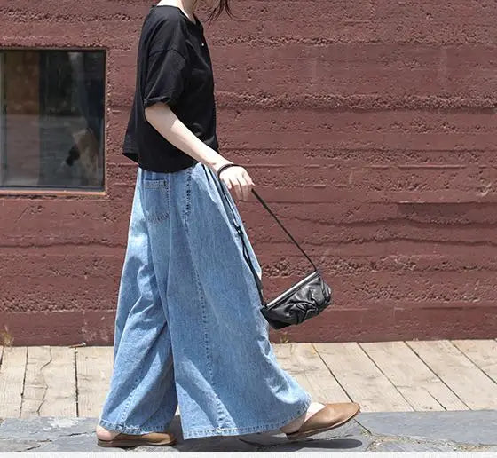 Denim Loose Wide Leg Pants High Waist Vintage Retro Pants