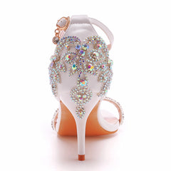 Summer Women Sandals Bridal Wedding Shoes 7CM High Heels