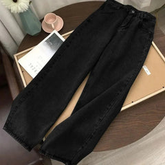 Black Wide Leg Jeans High Waist Baggy Denim Pants Fashion
