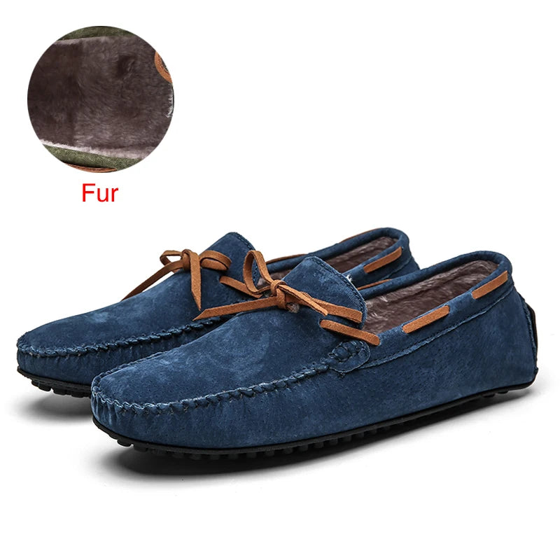 Casual Men Genuine Leather Shoes Summer Loafers