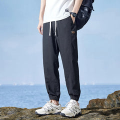 Summer Cotton Jogger Pants Men Cargo Casual Sweatpants