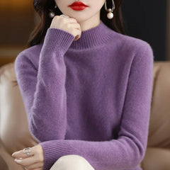 Sweater Fashion Warm Bottoming Shirts Half High Collar Basic Knitwear