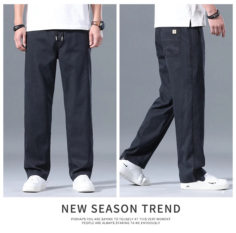 Wide-leg Casual Pants For Men Elastic Waist Sports Trousers