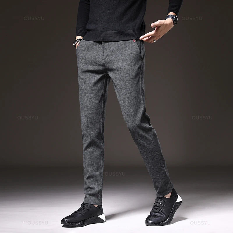 Clothing Winter Fleece Warm Brushed Fabric Casual Pants