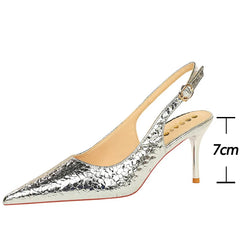 Women Sandals Patent Leather Design Pumps Fashion Heels