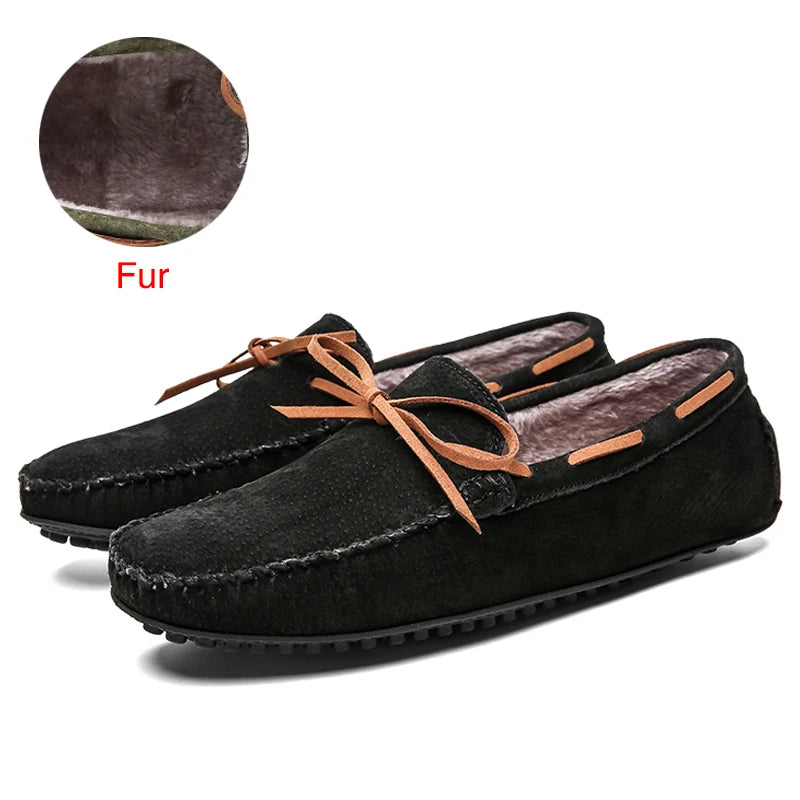 Casual Men Genuine Leather Shoes Summer Loafers