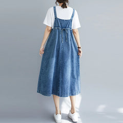 Overalls Spaghetti Straps Vintage Sleeveless Denim Dress