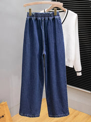 High Waist Casual Jeans Style Wide Leg Denim Pants