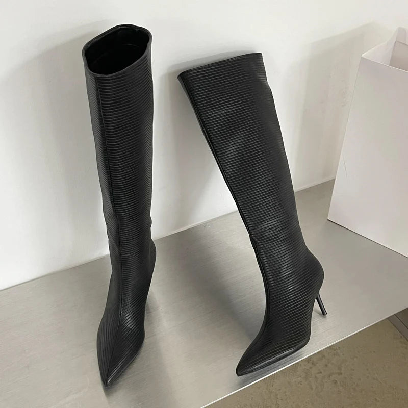 Design Pointed Toe Women Knee-High Boots