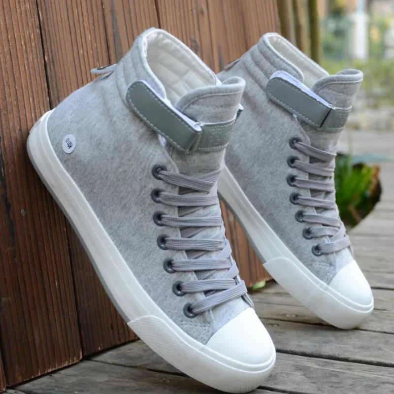 Men Shoes High Top Canvas Sneakers Fashion Breathable Canvas