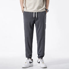 Baggy Casual Pants Solid Color Drawstring Elastic Waist Cargo Pant Simples