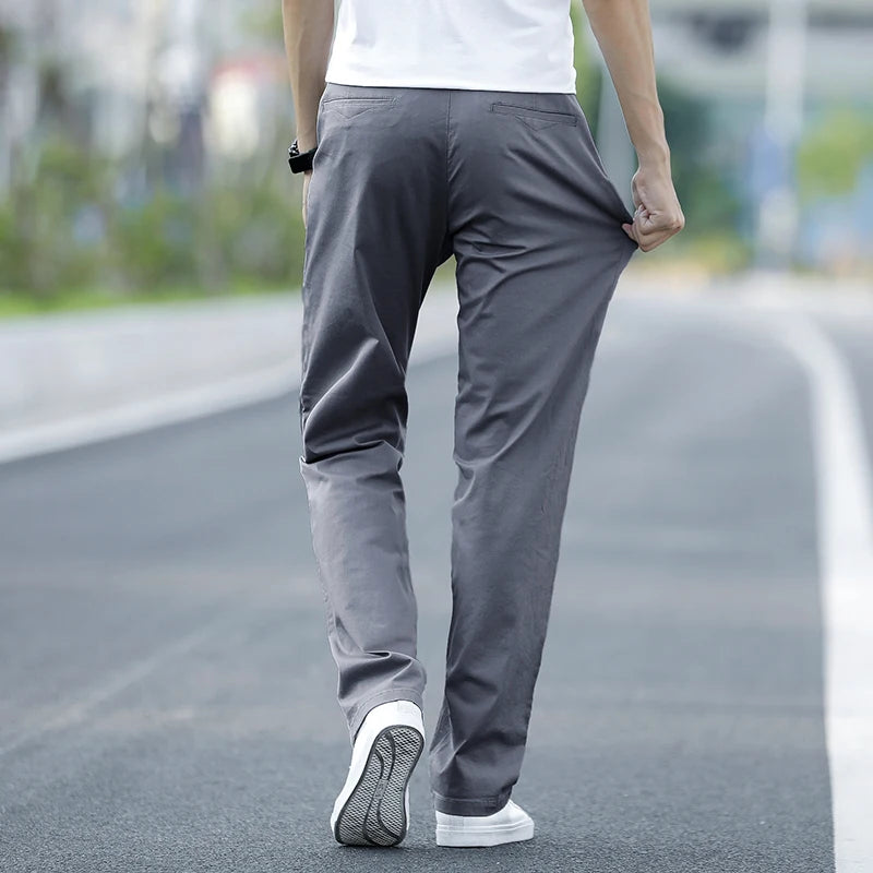 Summer Men's Thin Stretch Straight Casual Pants Business Fashion