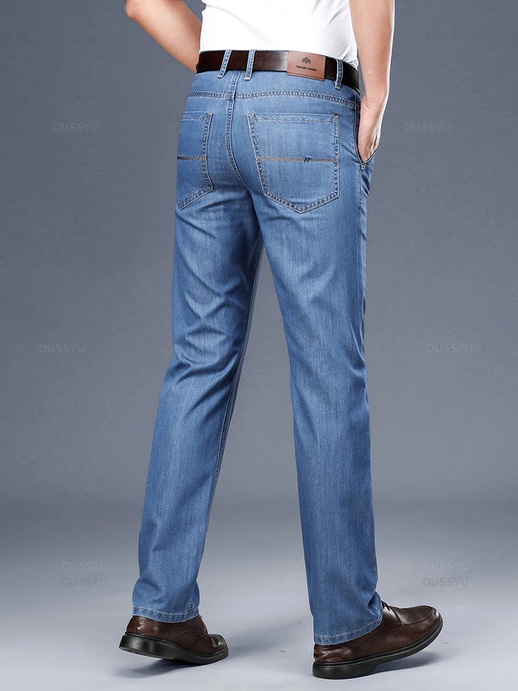 Fabric Men's Jeans Classic Business Straight Denim Pants