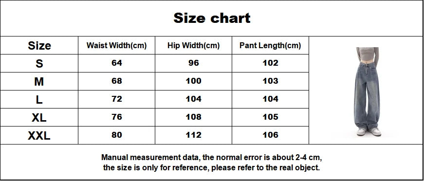 Fashion Y2k Retro Wide Leg High Waist Straight Streetwear Style