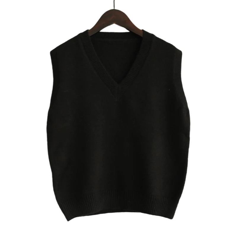 Sleeveless V-Neck Sweater Vest Women Fashion Knitwear