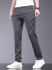 Clothing Men's Casual Pants Thin Slim Elastic Waist Business Trousers