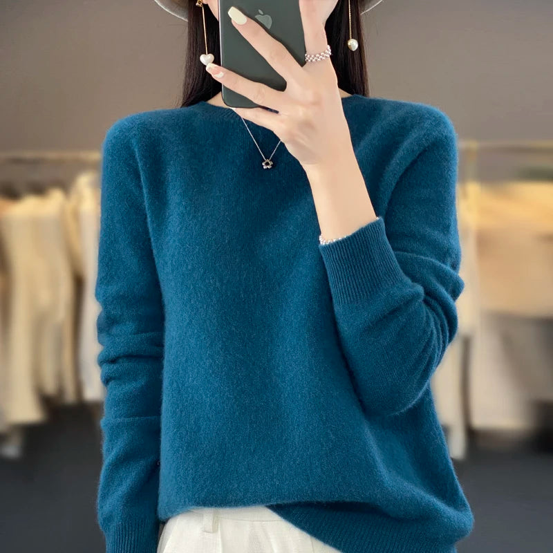 sweater in autumn fashion O-neck autumn warm pullover top