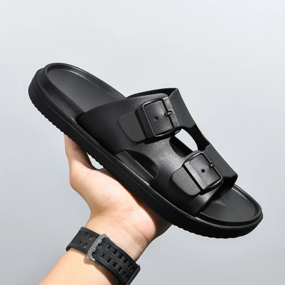 Fashion Soft Sole Pillow Slippers for Men Thick Platform Sandals