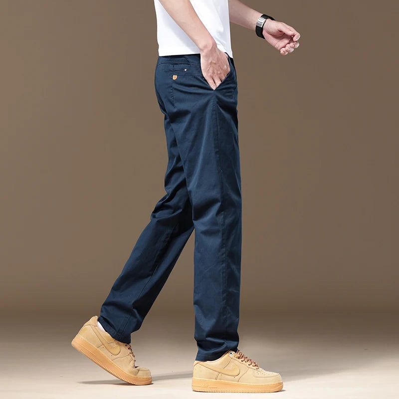 Men's Casual Pants Fashion Business Straight Trousers