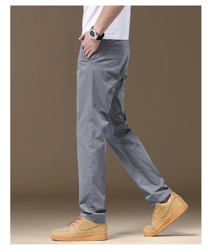 Men's Casual Pants Fashion Business Straight Trousers