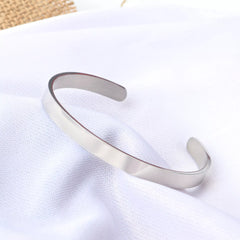 Classic Simple Men Open Adjustable Stainless Steel Bracelet