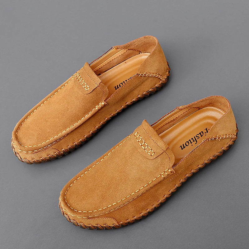 Suede Leather Loafers Casual Shoes For Men Slip On