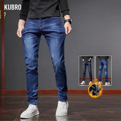 Jeans Men Business Slim Fashion Stretch Straight Causal Denim Trousers