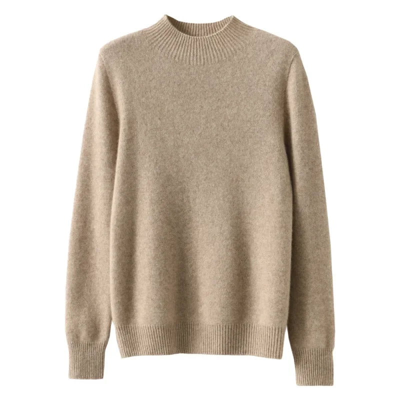 Sweater Fashion Warm Bottoming Shirts Half High Collar Basic Knitwear