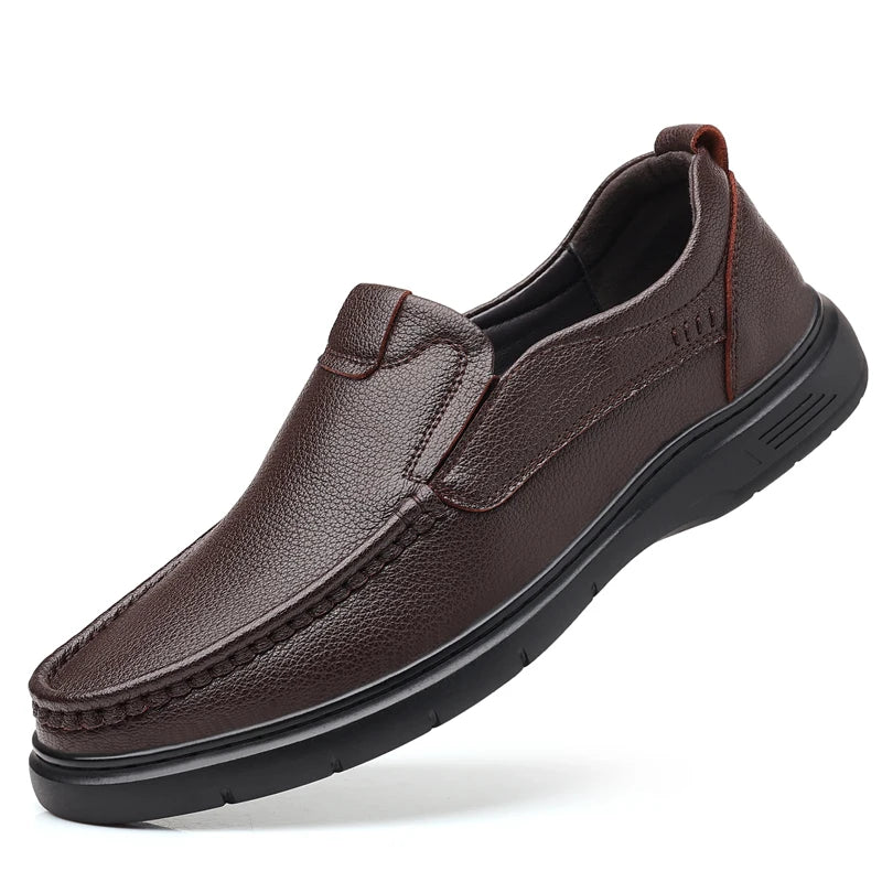 Mesh Breathable Dress Leather Men Shoes Summer Slip On Loafers