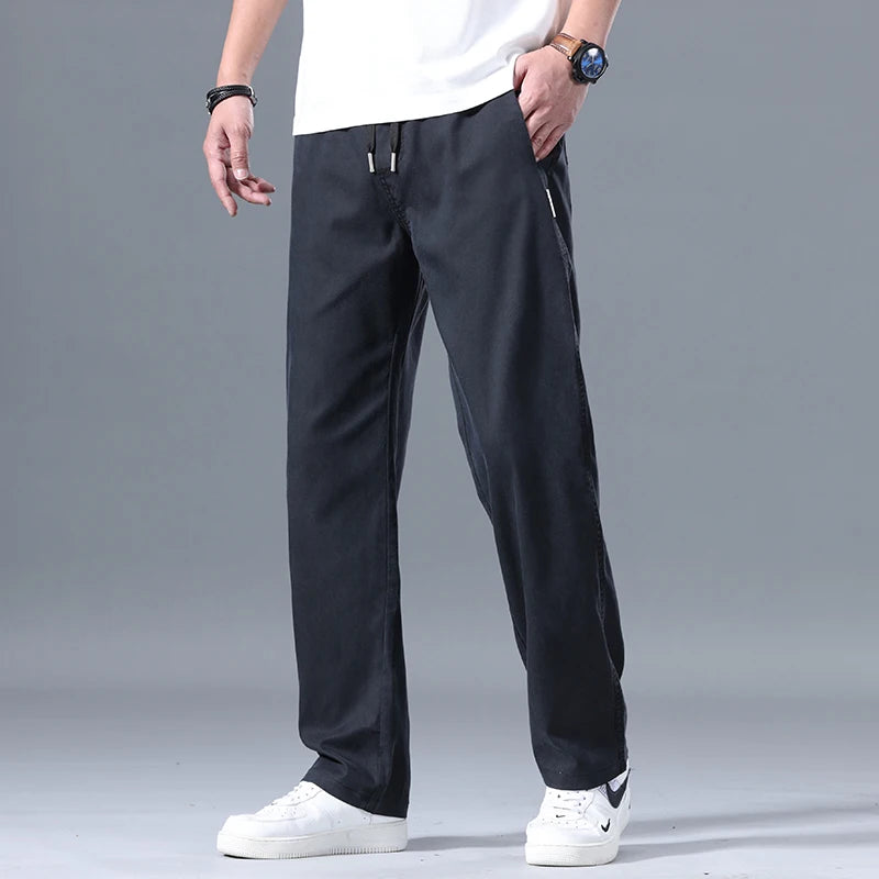 Wide-leg Casual Pants For Men Elastic Waist Sports Trousers