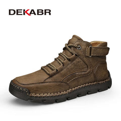 Leather Men Winter Outdoor Ankle Boots Big Size