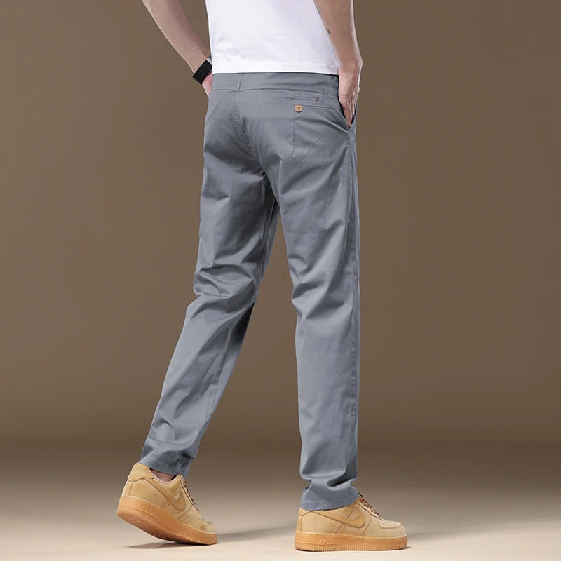 Men's Casual Pants Fashion Business Straight Trousers